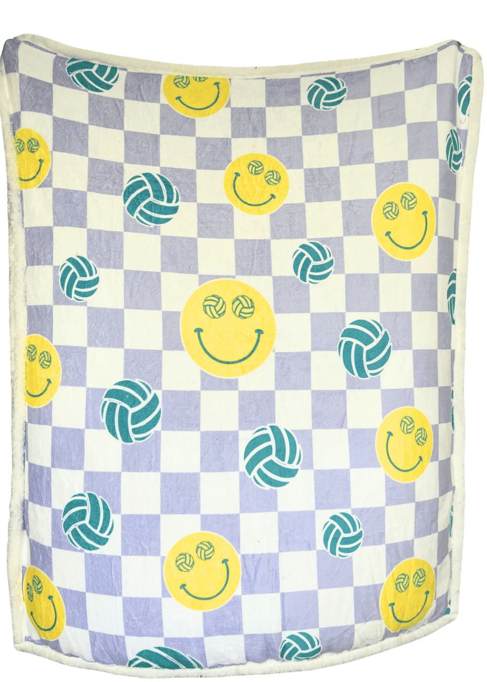 Volleyball Checkered Sherpa Blanket